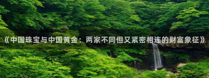 众腾娱乐招商：《中国珠宝与中国黄金：两家不同但又紧密相连的财
